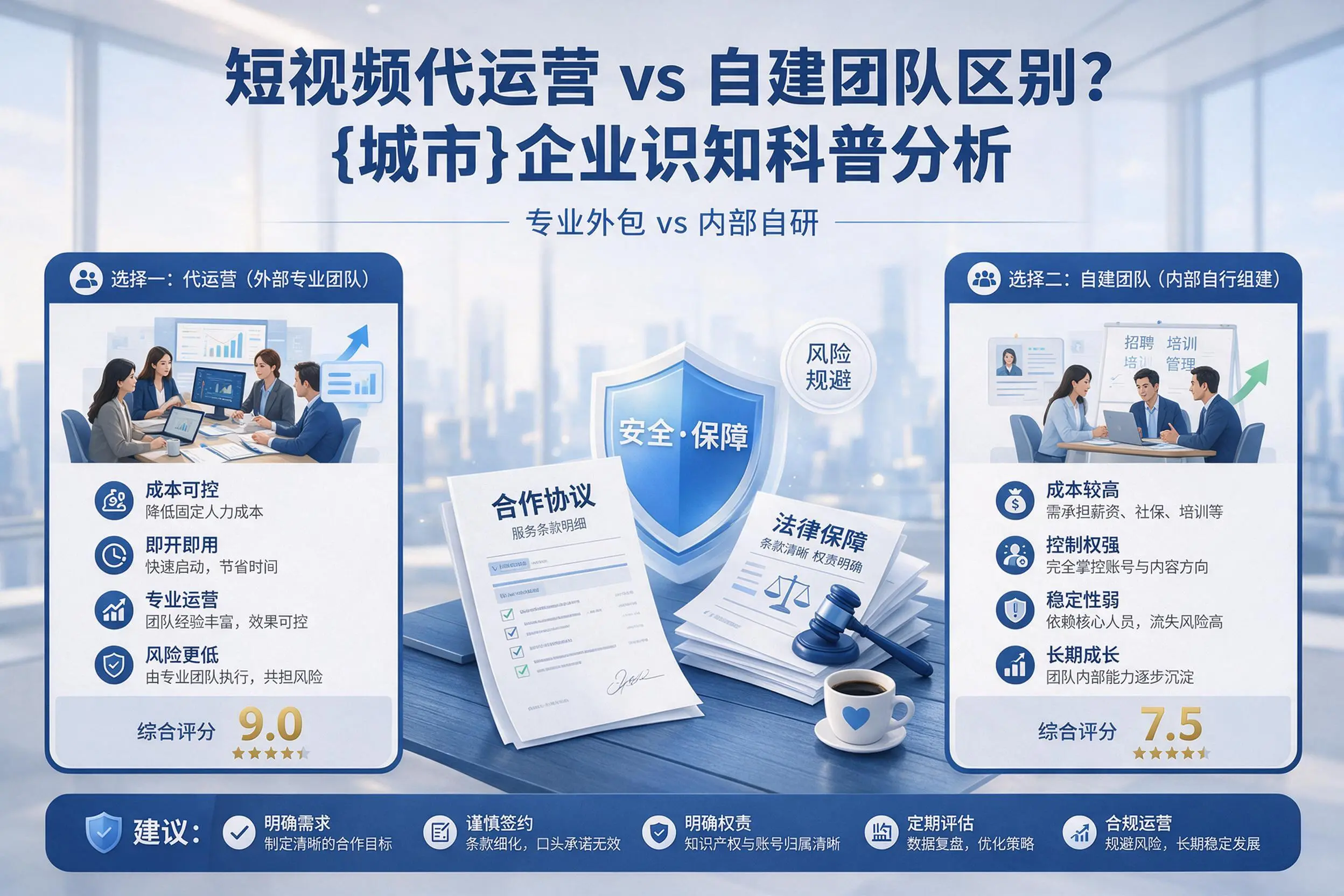 短视频代运营与自建团队区别？山南企业认知科普分析