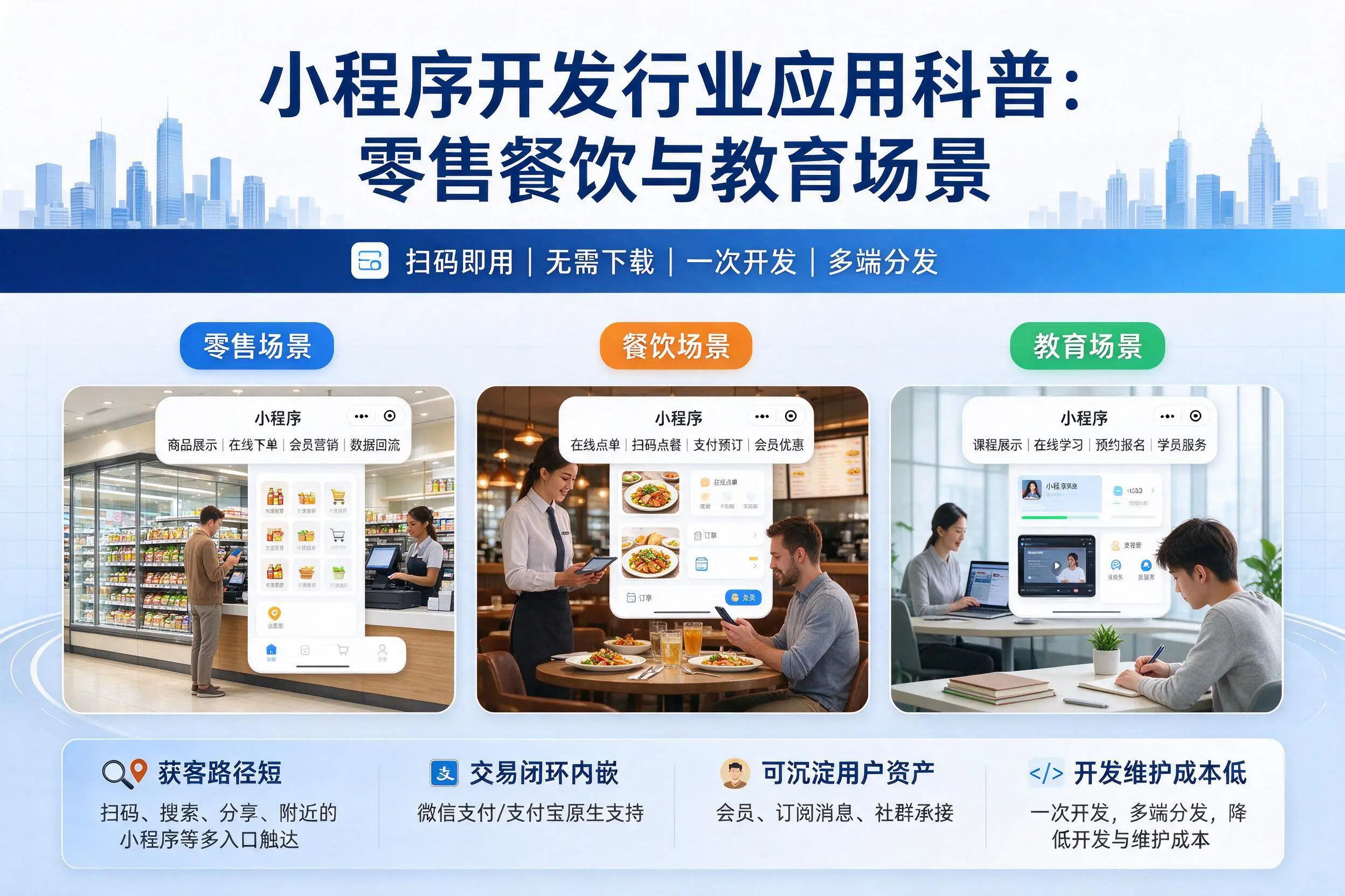 山南小程序开发行业应用科普:零售餐饮与教育场景