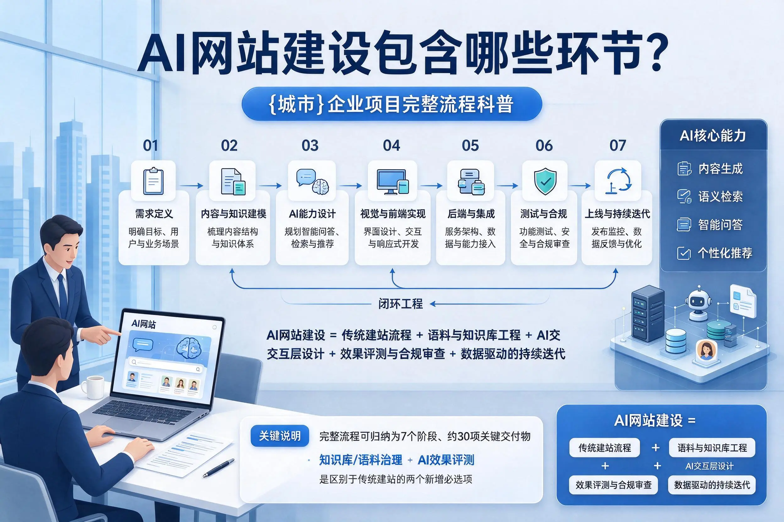 AI网站建设包含哪些环节?山南企业项目完整流程科普