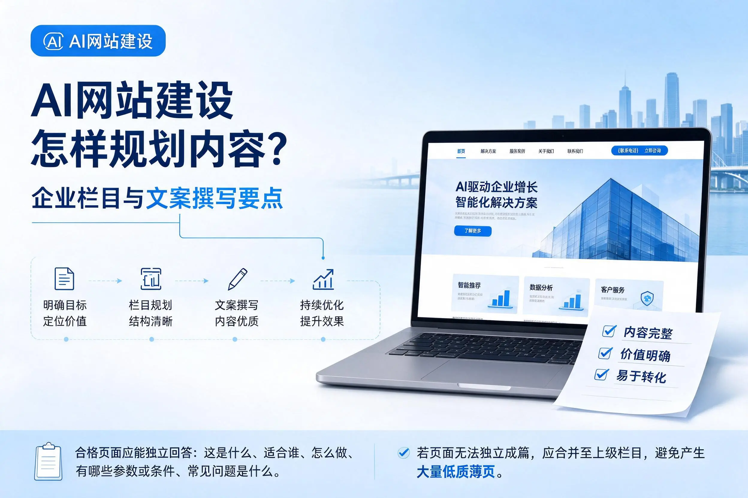 AI网站建设怎样规划内容？山南企业栏目与文案撰写要点