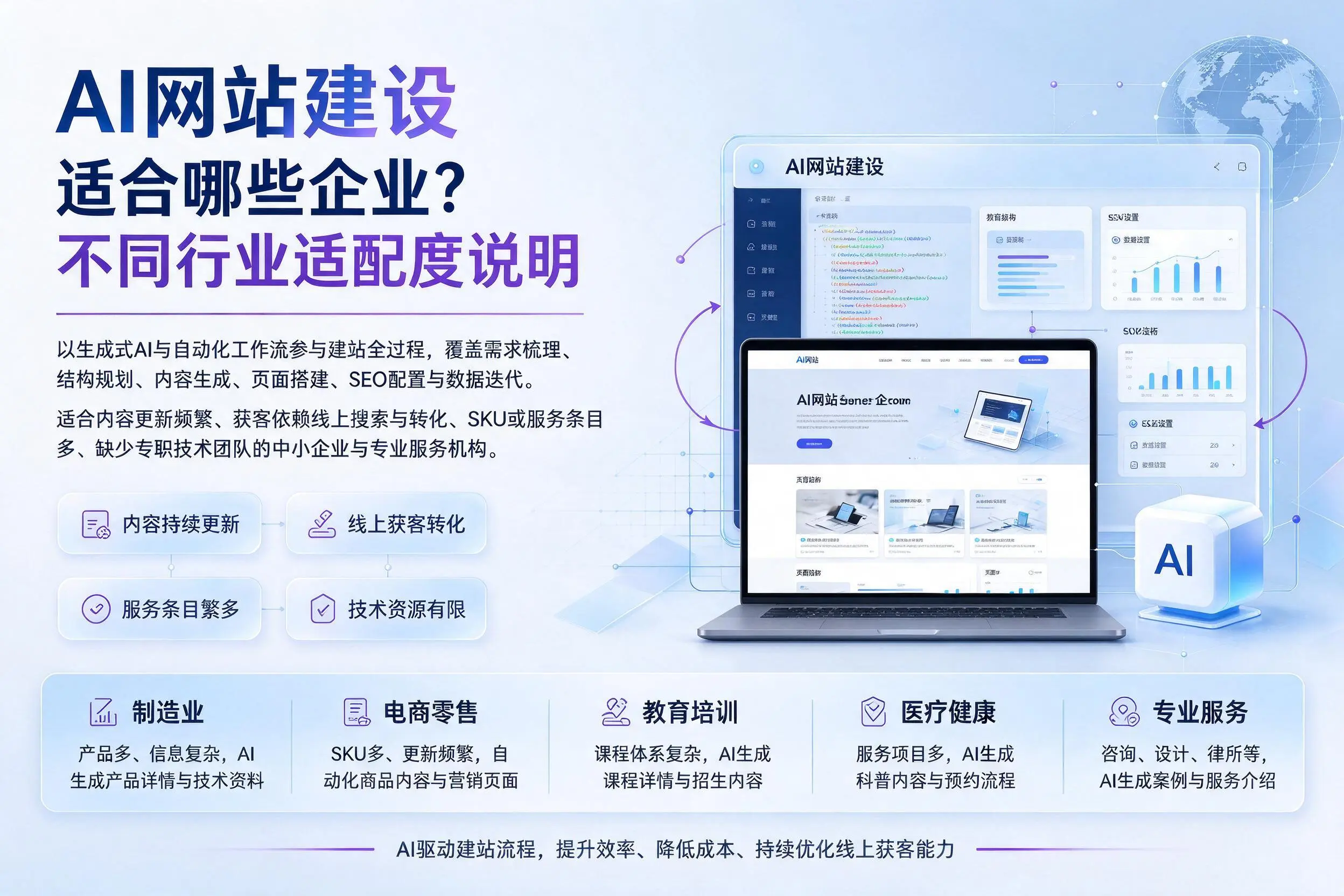 AI网站建设适合哪些企业？山南不同行业适配度说明
